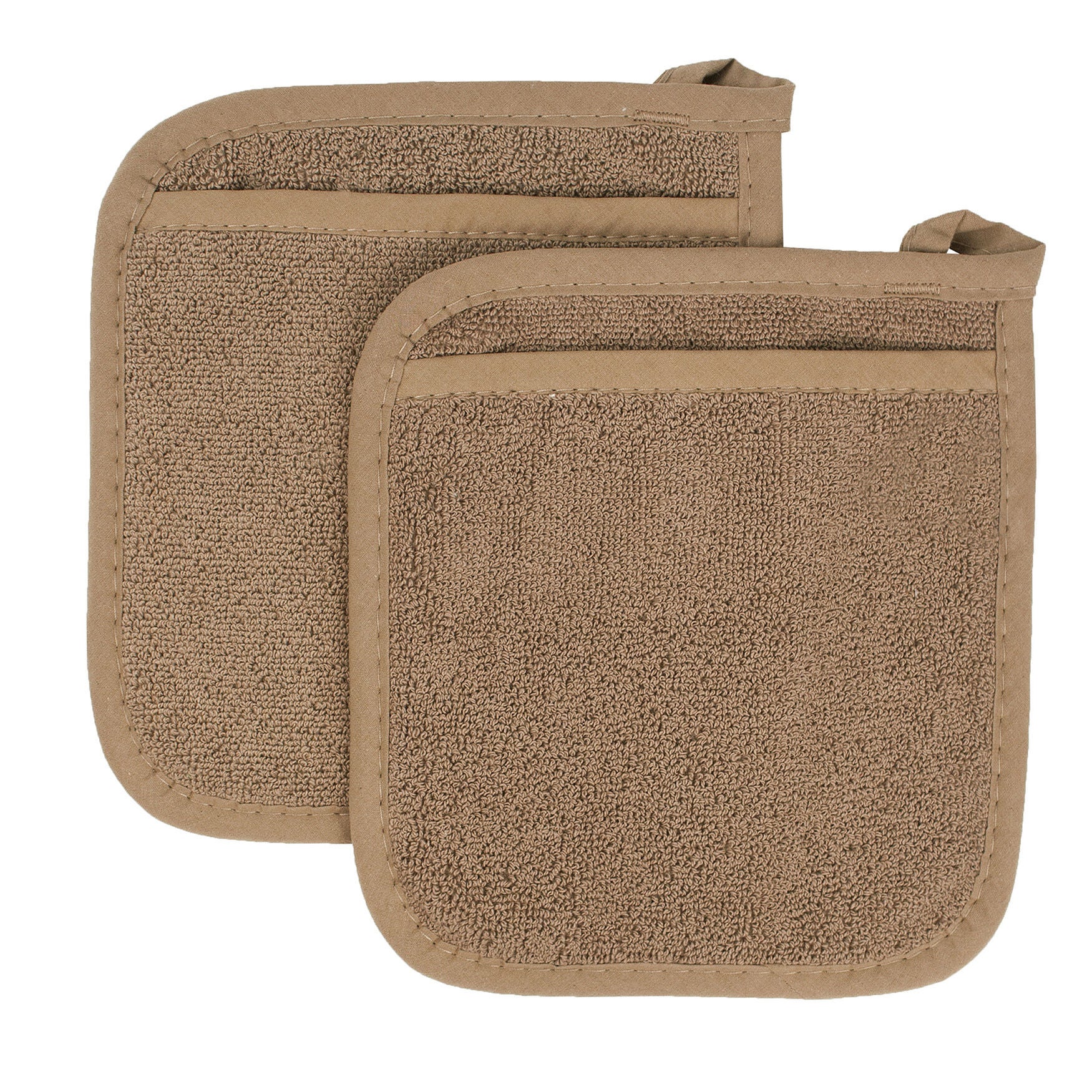 Royale Collection Pot Holder Pocket Mitts, Set Of 2 Pot Holder, MOCHA, hi-res image number 0