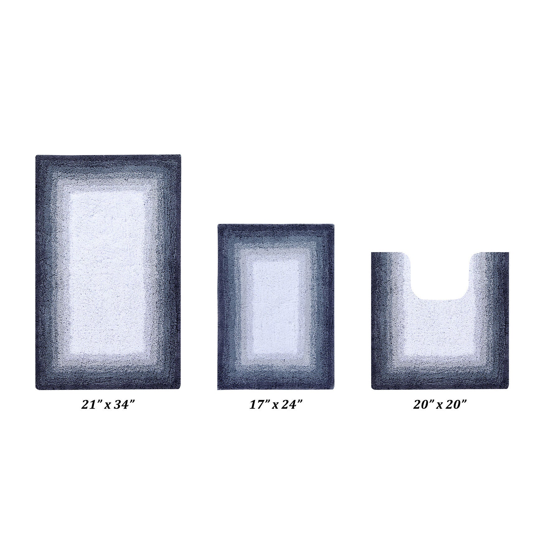 Torrent Border Bath Rug Mat, 3 Piece Set, (17 inches X 24 inches | 20 inches X 20 inches | 21 inches X 34 inches), GRAY, hi-res image number 0