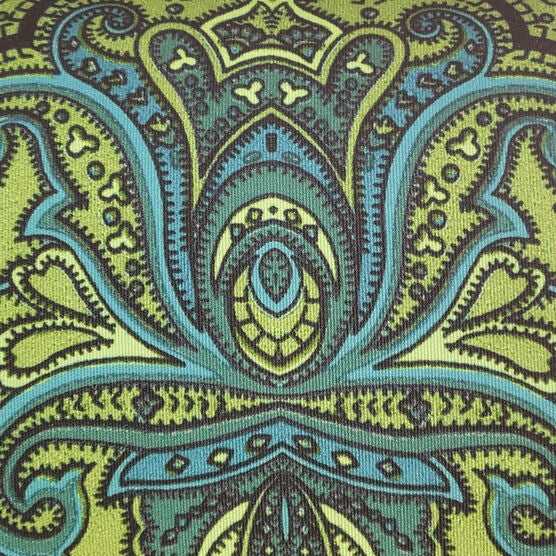 Edie @ Home Indoor/Outdoor Arabesque Watercolor Paisley Decorative Throw Pillow 14X21, Green Multi, , alternate image number null