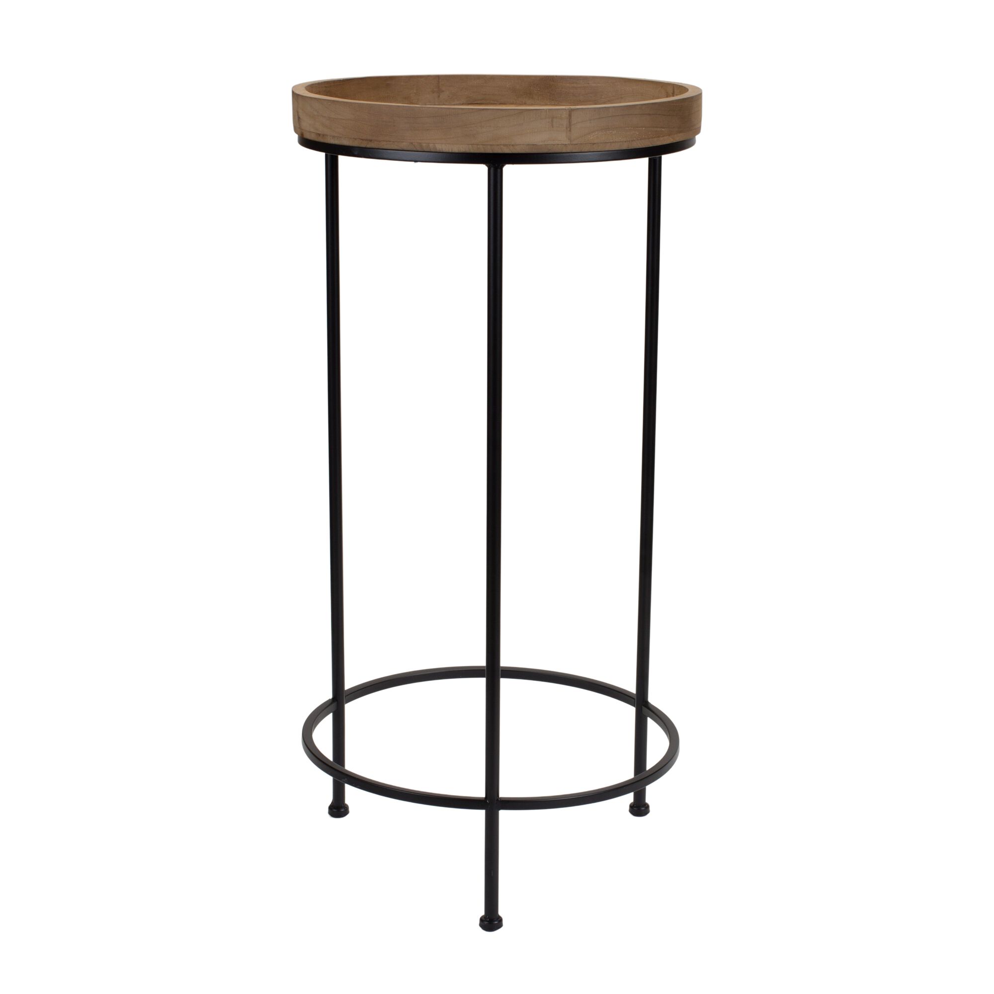Accent Table (Set of 3) 10.5 inchesD x 20.75 inchesH, 12.25 inchesD x 25.25 inchesH, 14.25 inchesD x 28.75 inchesH Iron/Wood, BROWN/BLACK, alternate image number 1