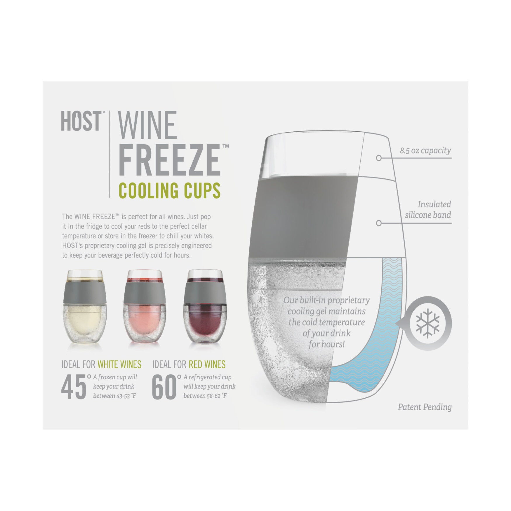 Wine Freeze Cooling Cups (Set Of 2) By, , alternate image number 13