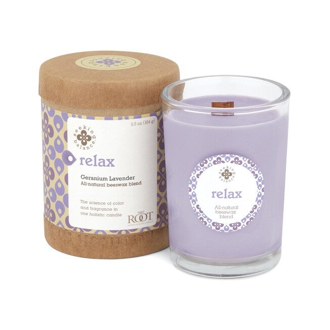Seeking Balance Relax-Geranium Lavender Jar Candle, LAVENDER, hi-res image number null