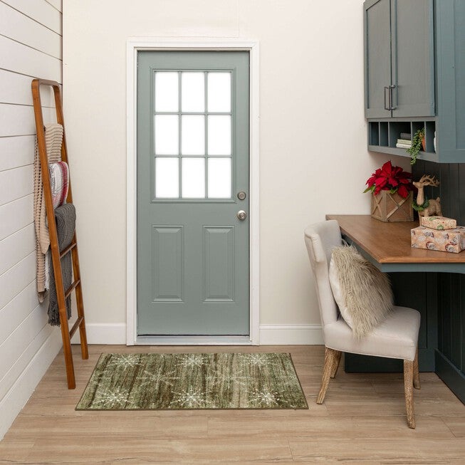 Barnwood Snowflakes Driftwood Kitchen Rug, , alternate image number 5