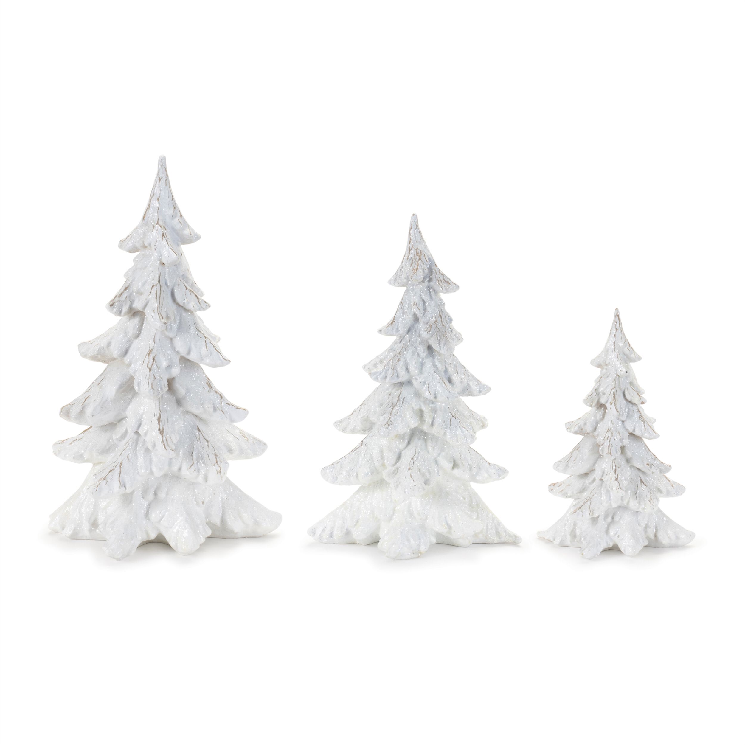 Glittered Pine Tree (Set of 3), WHITE, alternate image number 1