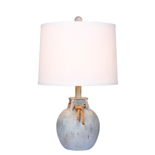 Antique Blue Resin 22 inches Table Lamp, BLUE, hi-res image number 0