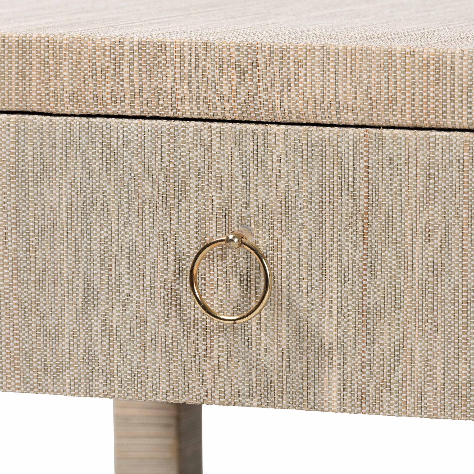 Nata Bohemian Woven Natural Grasscloth 1-Drawer Nightstand, NATURAL, alternate image number 6