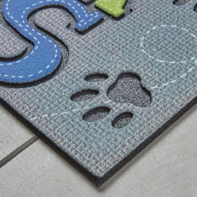 Wipe Your Paws Gray 1' 6 inches X 2' 6 inches, , on-hover image number 1