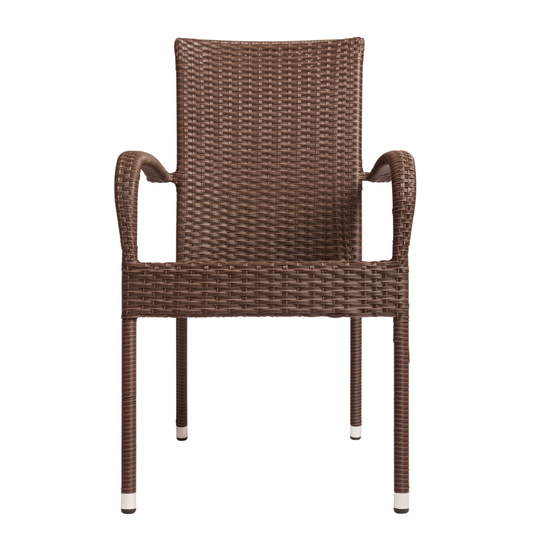 Morgan Outdoor Wicker Stacking Chair - Mocha - Set of 4, , alternate image number 5