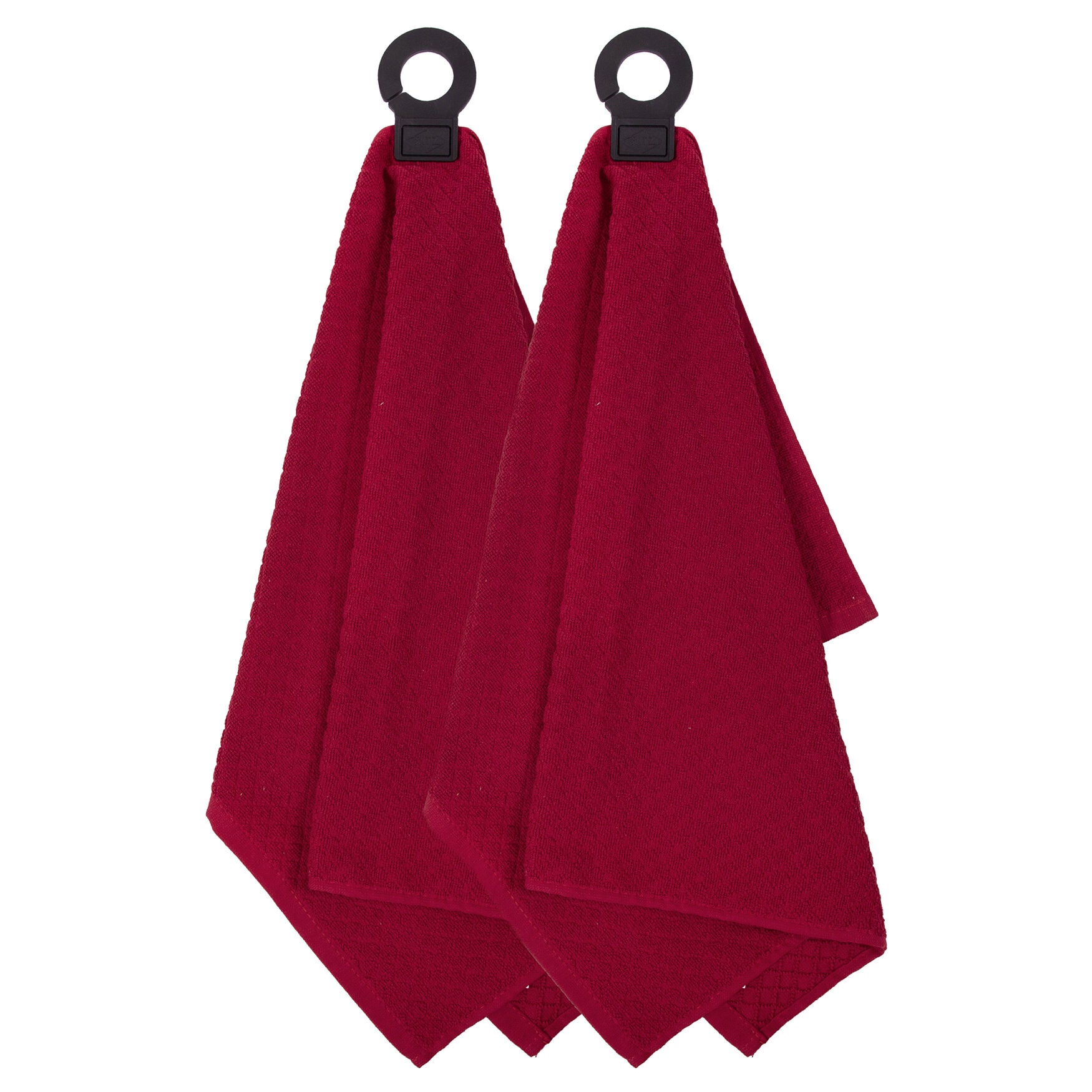 Hook And Hang Woven Kitchen Towel, Set Of Two, PAPRIKA, hi-res image number 0