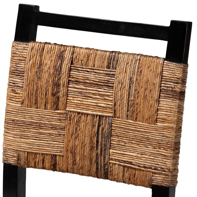 Raniya Handwoven Seagrass Dining Chair Set of 2- Solid Mango Wood Frame with Woven Seat and Backrest, BROWN, alternate image number 4