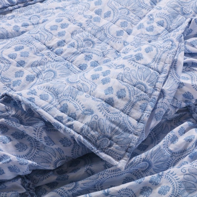 Helena Ruffle Quilted Throw Blanket, , alternate image number null