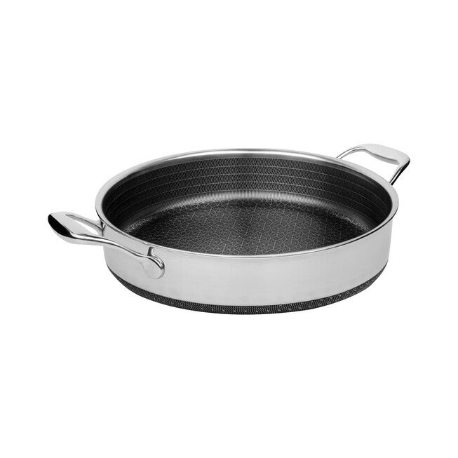 LIVWELL DiamondClad™ 5 Quart Hybrid Nonstick Stainless Steel Saute Pan and Lid, Dishwasher Safe, PFOA-free – Silver/Black, SILVER, alternate image number 4