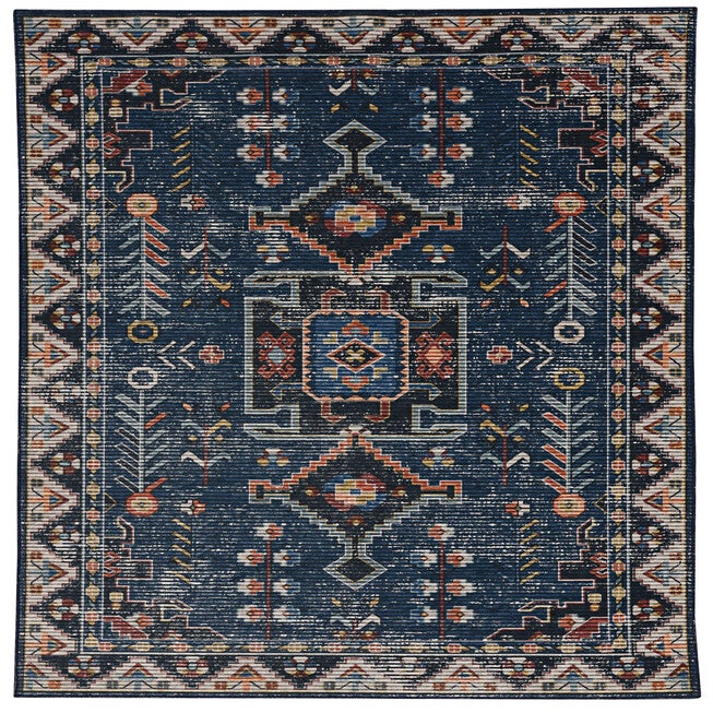 Washable Larson Navy/Ivory Rug, NAVY, hi-res image number 0