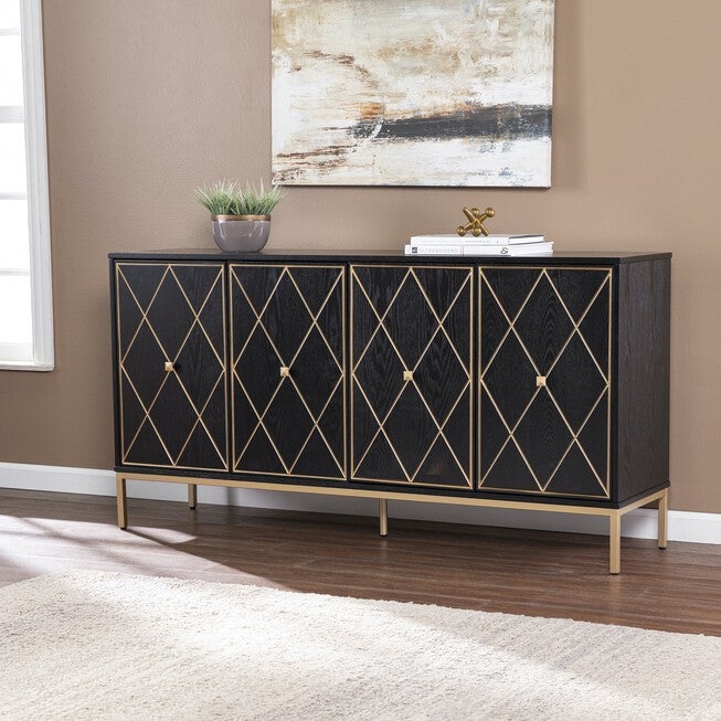 Marradi Sideboard Cabinet W Storage, BLACK, hi-res image number null