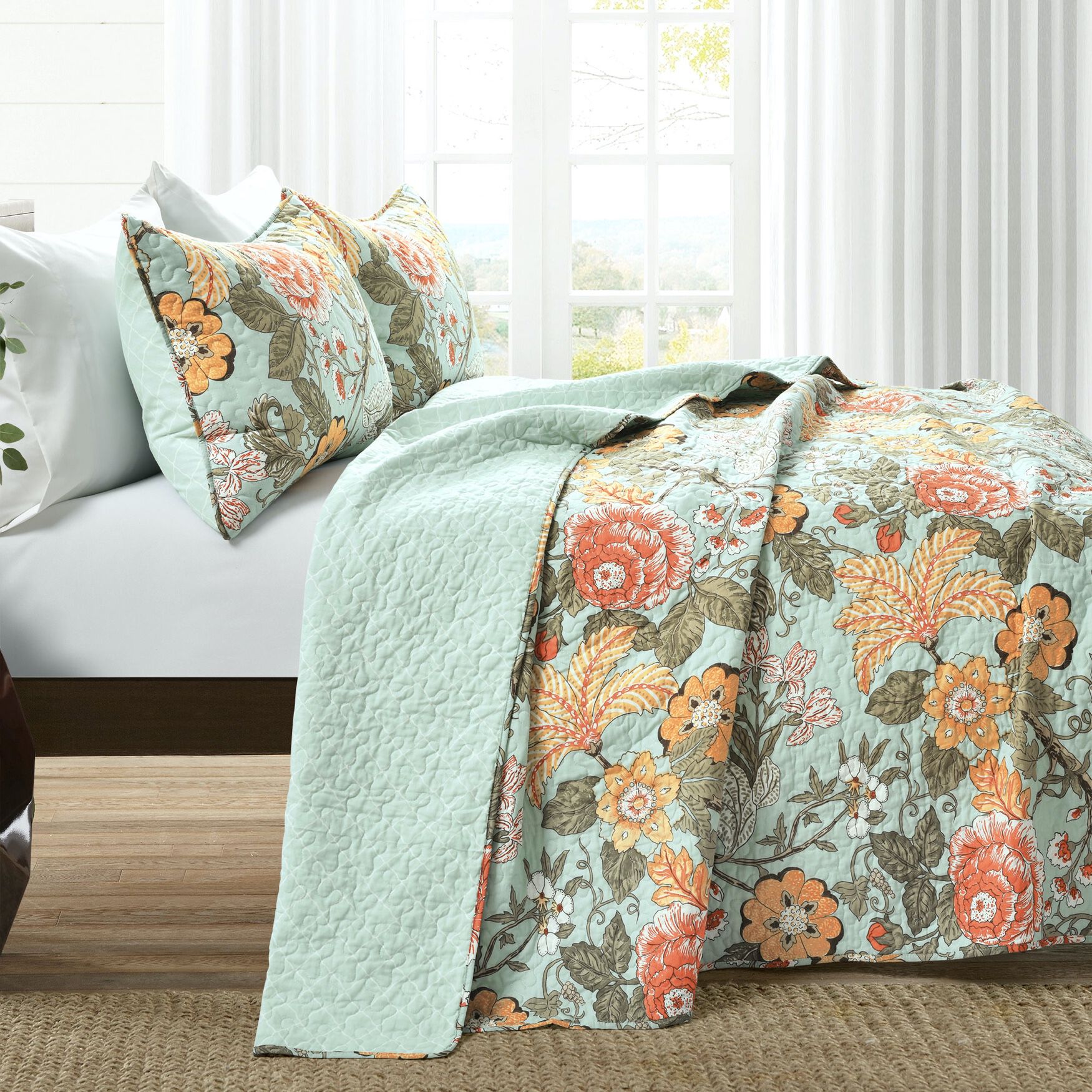 Lush D&eacute;cor Sydney Quilt Black/Blue 3Pc Set, , alternate image number 6