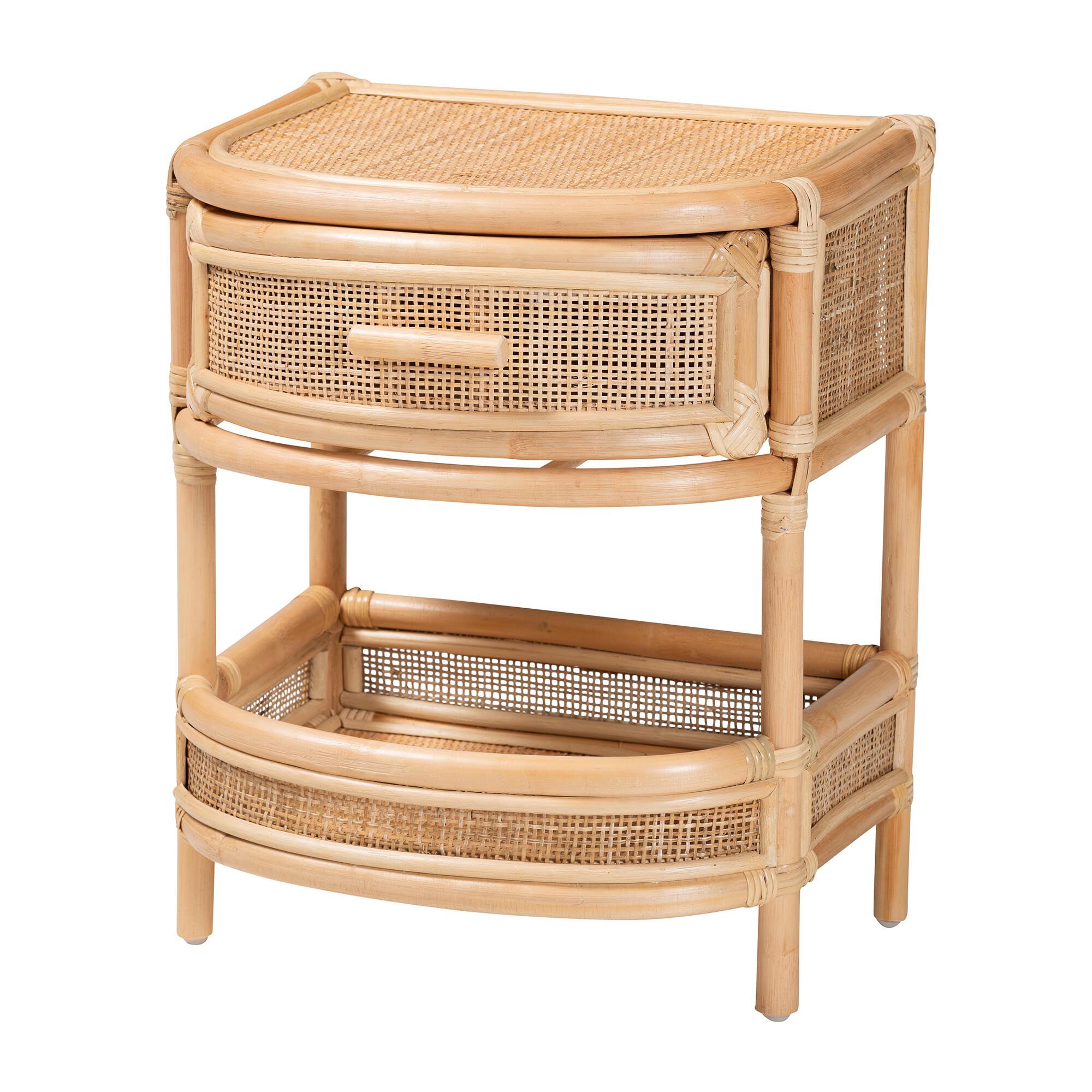 Divitia Bohemian Natural Rattan 1-Drawer Nightstand, NATURAL, alternate image number 2