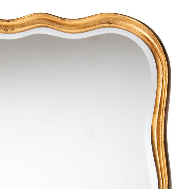 Fredrika Antique Goldleaf Scalloped Wood Accent Wall Mirror, ANTIQUE, alternate image number 1
