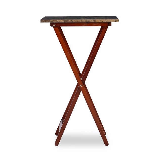 Jasper Tray Table Set Brown Faux Marble, , on-hover image number null