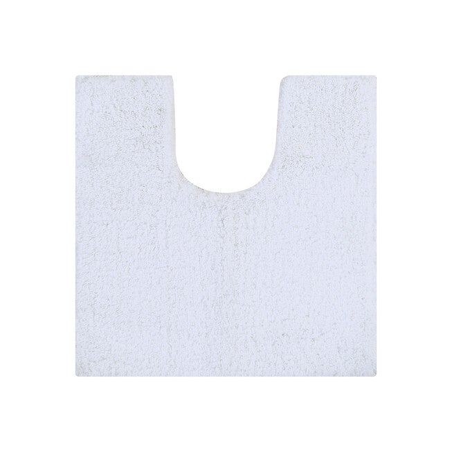 Micro Plush Collection 100% Polyester 20 inches X 20 inches Contour Bath Rug, WHITE, hi-res image number 0
