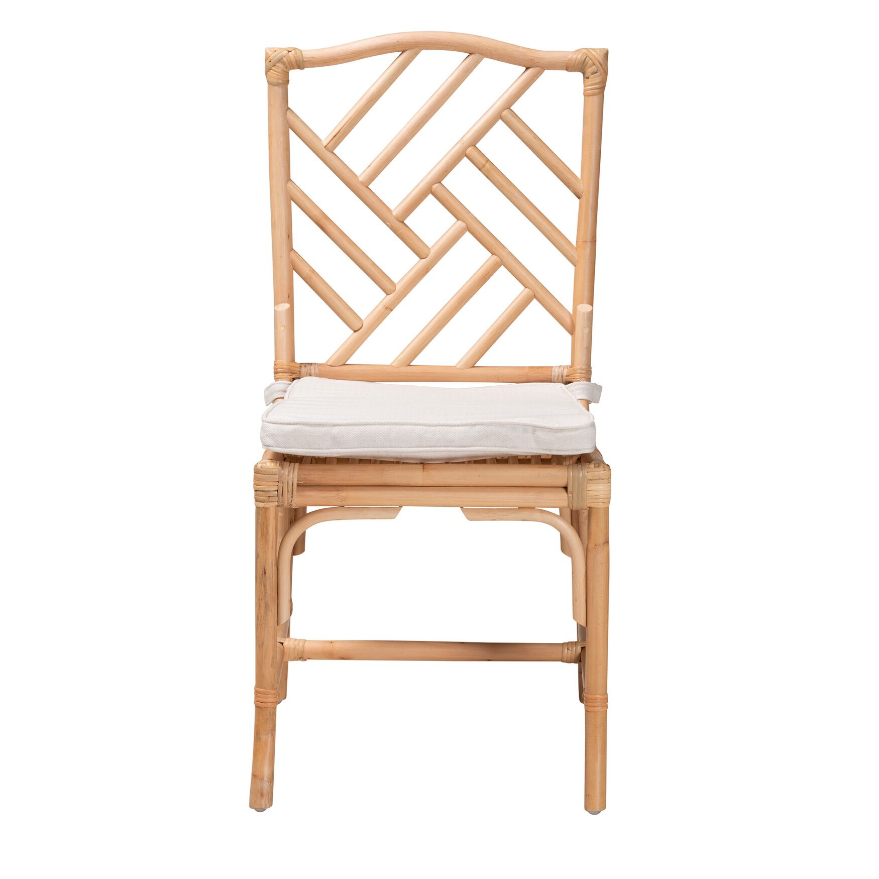 Rio Modern Bohemian Natural Brown Rattan Dining Chair, , on-hover image number 1