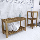 Jambira Solid Wood Bath Storage Set – 2pc, BROWN, hi-res image number 0