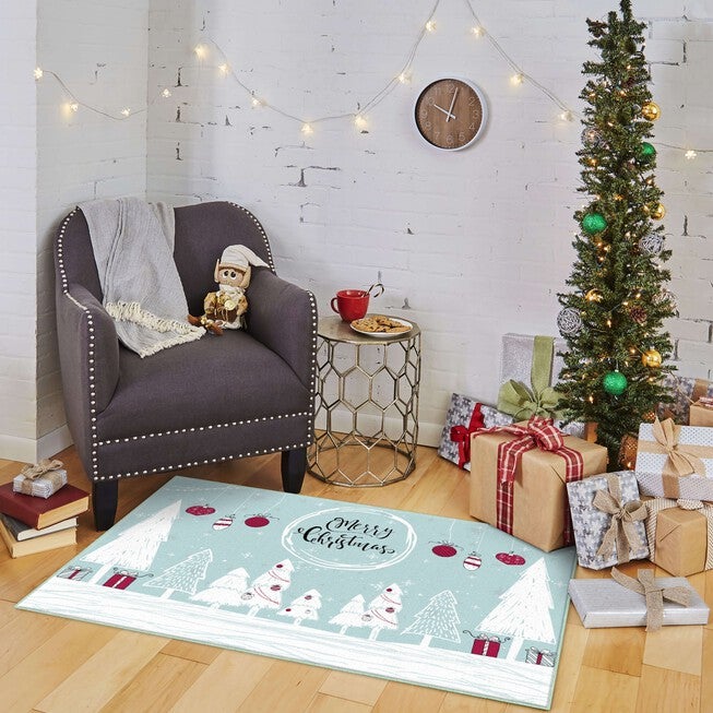 Merry Forest Light Blue Kitchen Rug, , alternate image number 8