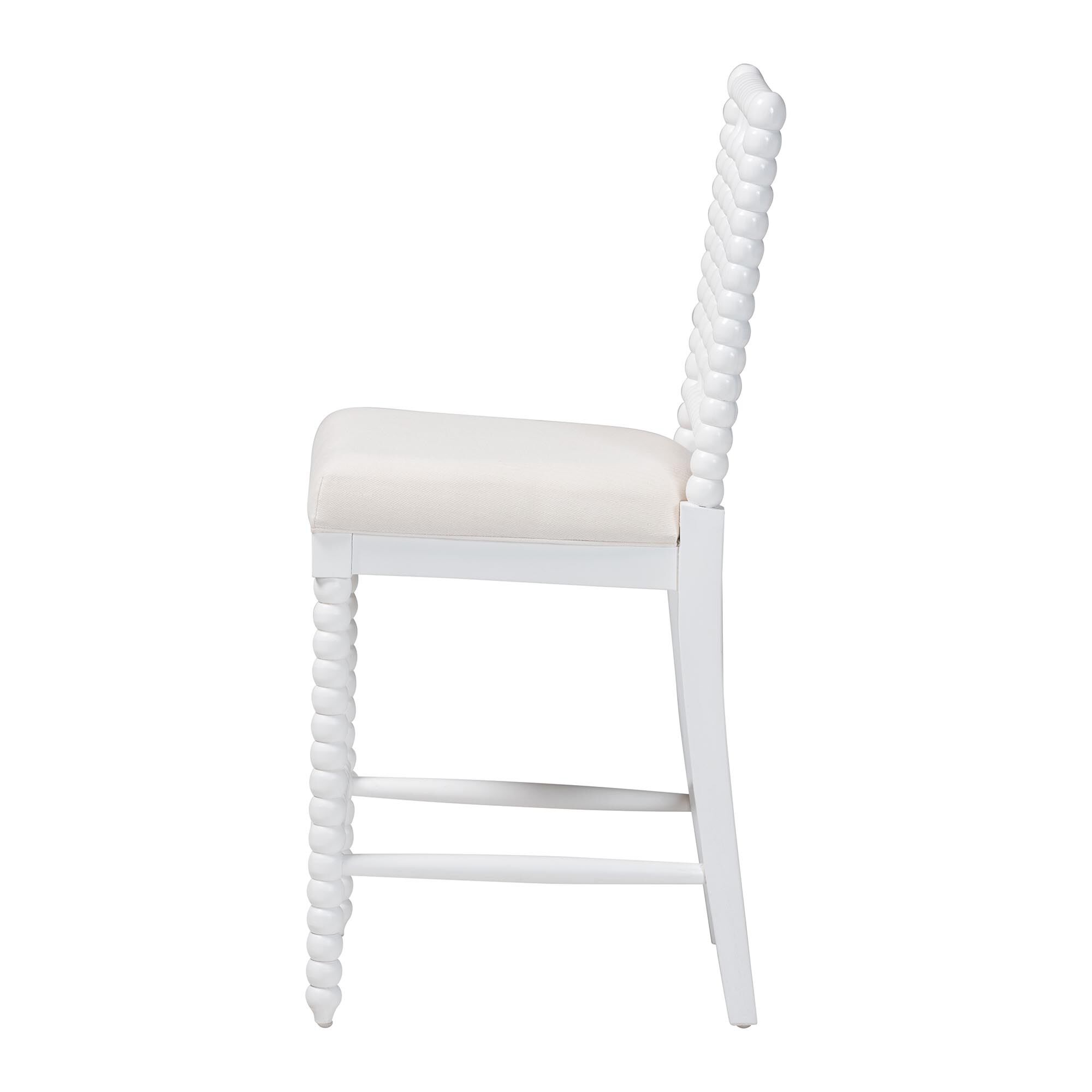 Deya Bobbin Counter Stool, WHITE, alternate image number 3