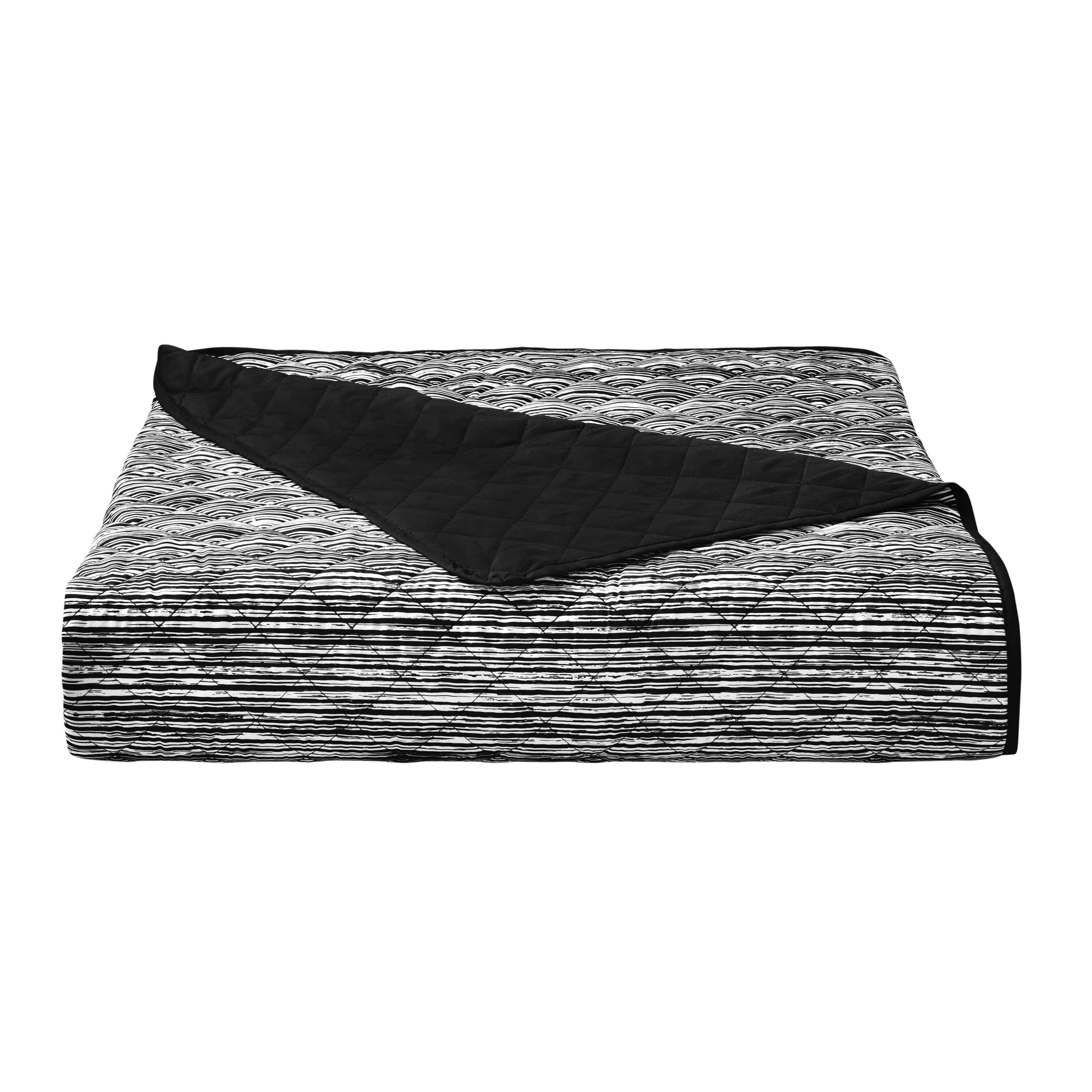 Dalton Black 3 Piece Quilt Set, BLACK, alternate image number 4