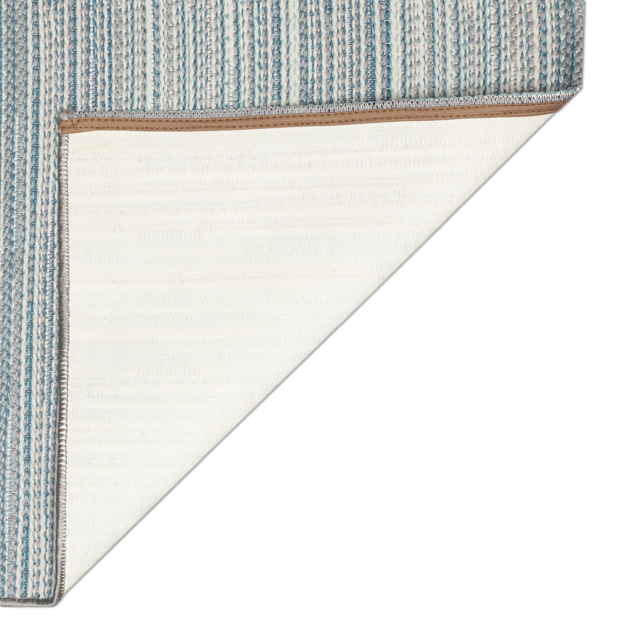 Liora Manne Miranda Tweed Stripe Indoor/Outdoor Area Rug Aqua 2' x 2 feet 10 inches, AQUA, on-hover image number 1