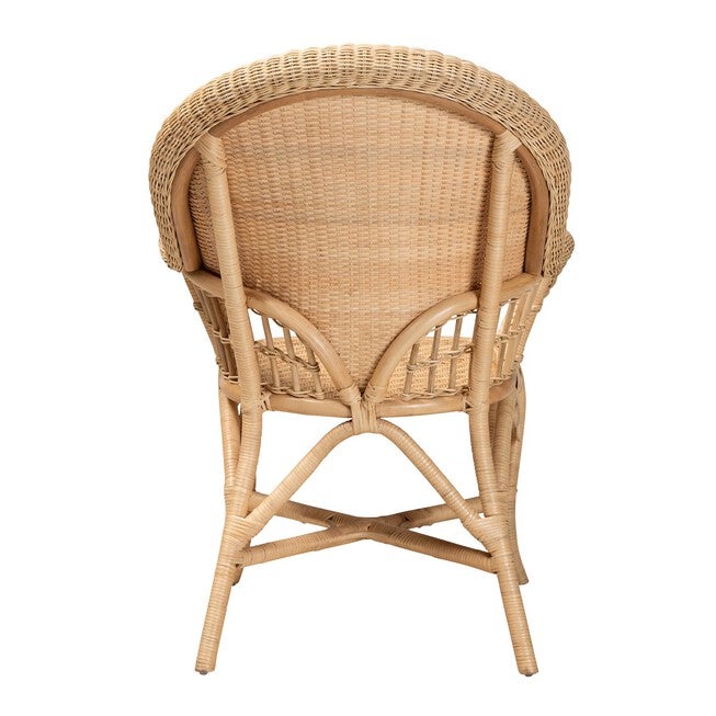 Ratu Modern Bohemian Natural Brown Rattan Accent Chair, , alternate image number 3