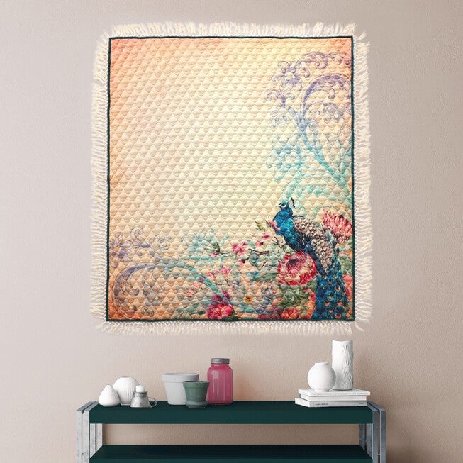 Eden Peacock Quilted Throw Blanket, , alternate image number 3