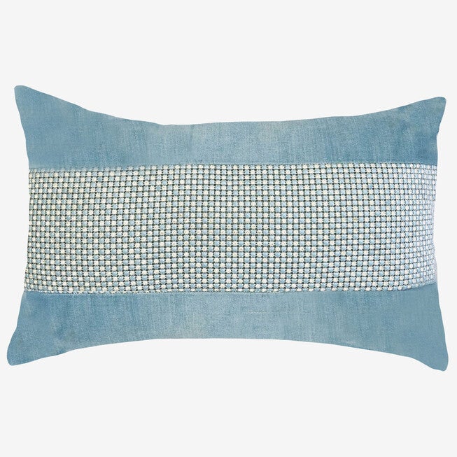 Panne Velvet Decorative Pillow, MINERAL BLUE, hi-res image number null