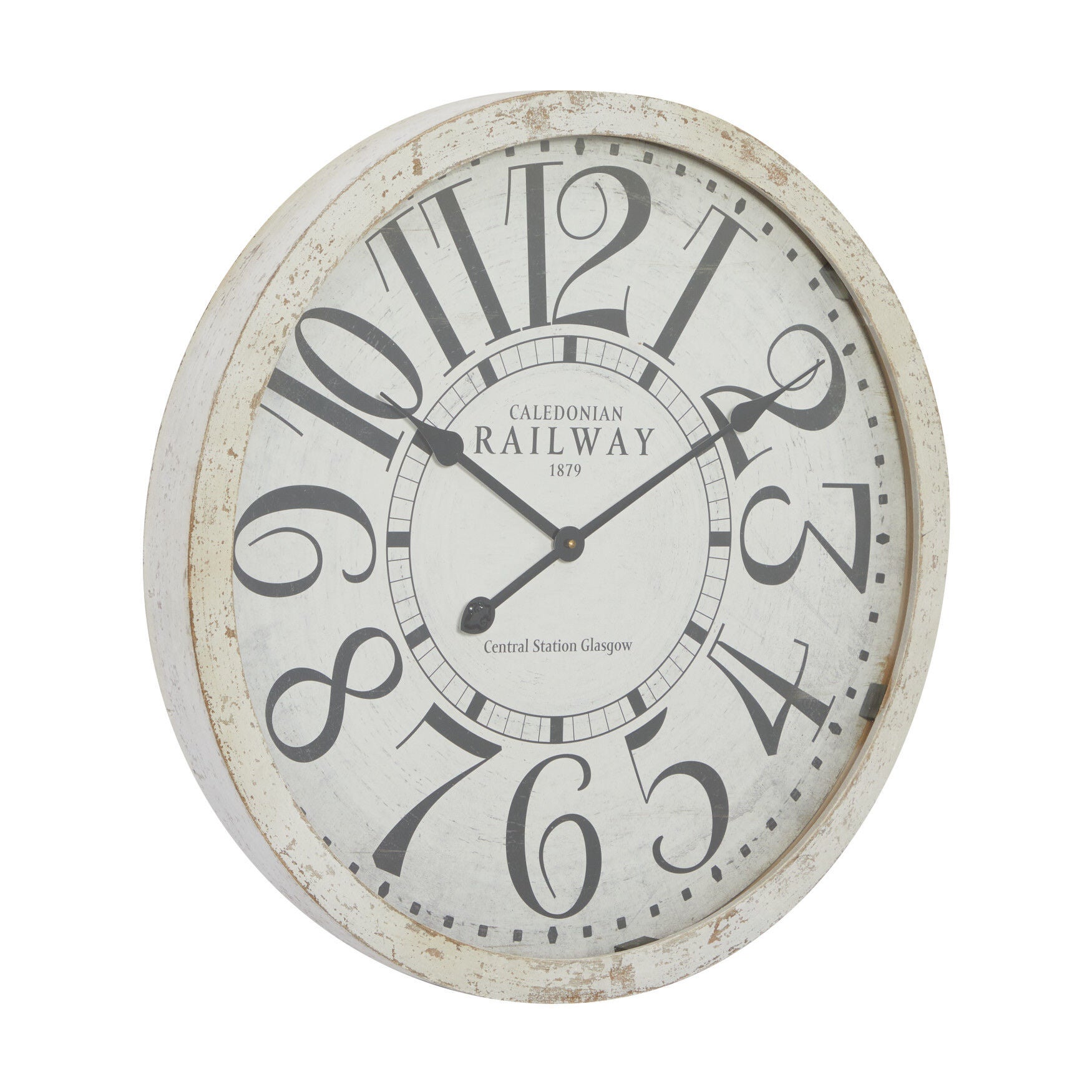 White Vintage Wood Wall Clock, , alternate image number 4