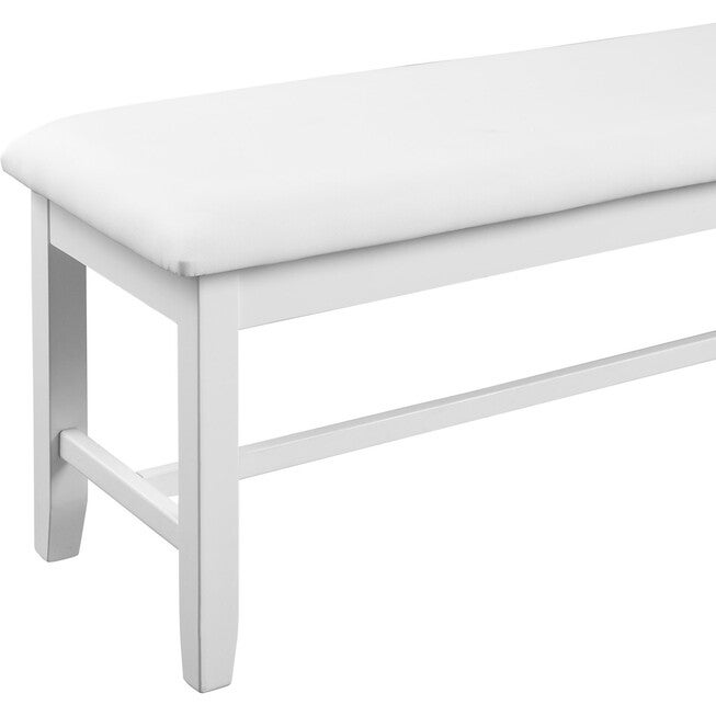 Kendal Dining Bench, White, WHITE, alternate image number 4