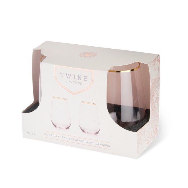 Rose Crystal Stemless Wine Glass Set, , alternate image number 4
