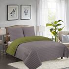 Jersey Knit Blue Stripe Comforter Set, GREY GREEN, hi-res image number null