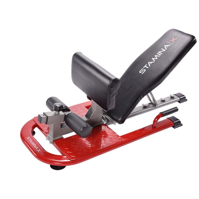Stamina X 4-In-1 Strength Training Station Home Fitness Equipment, RED BLACK, hi-res image number 0