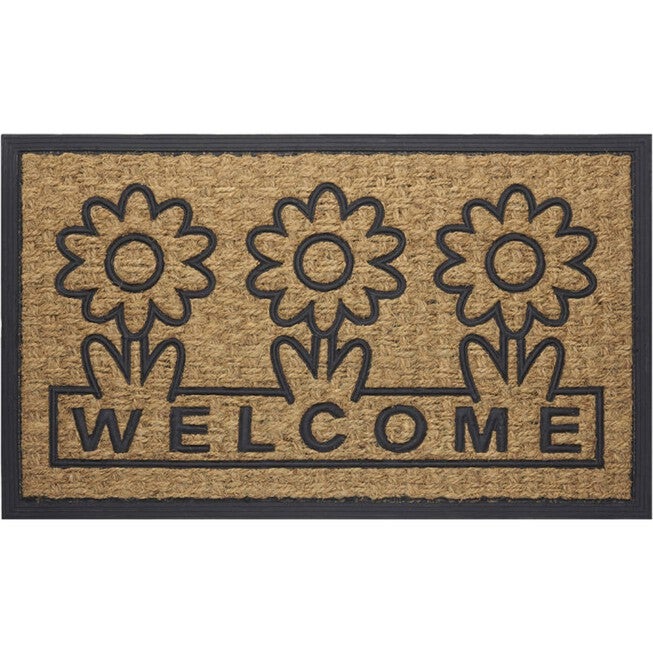 Coco Mat Daisy 18 inches x 30 inches, BROWN FLOWER, hi-res image number null