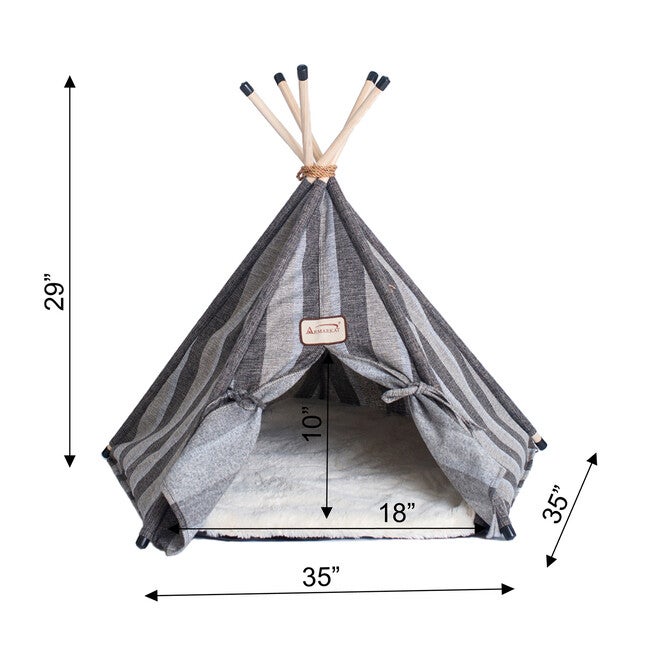 Striped Teepee Cat Dog Bed, , alternate image number 3