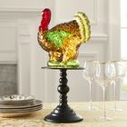 17 ¼"H Pre-lit Glass Turkey On Metal Stand, MULTI, hi-res image number null
