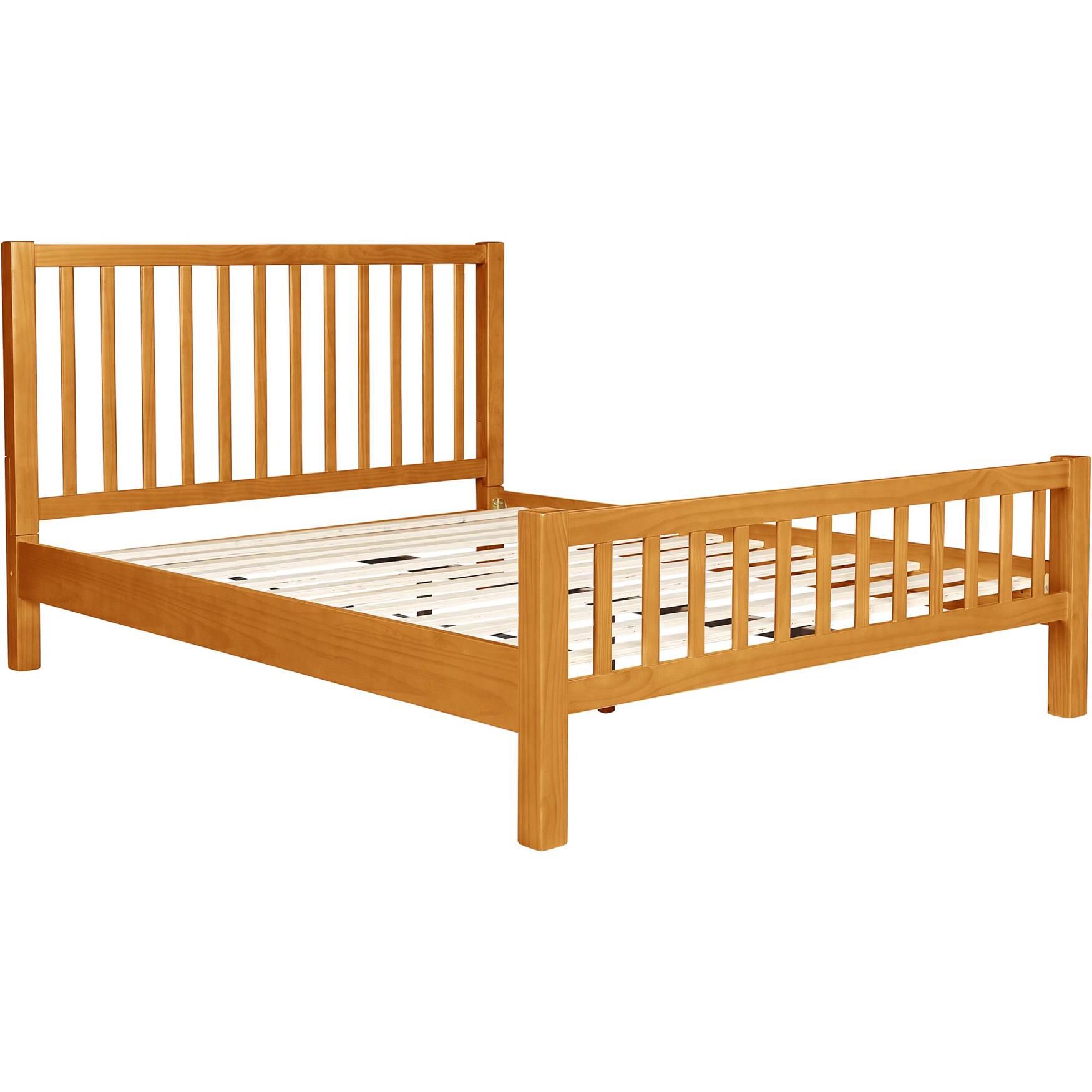 Hampton Wooden Platform Bed in Oak, Queen, , alternate image number 9