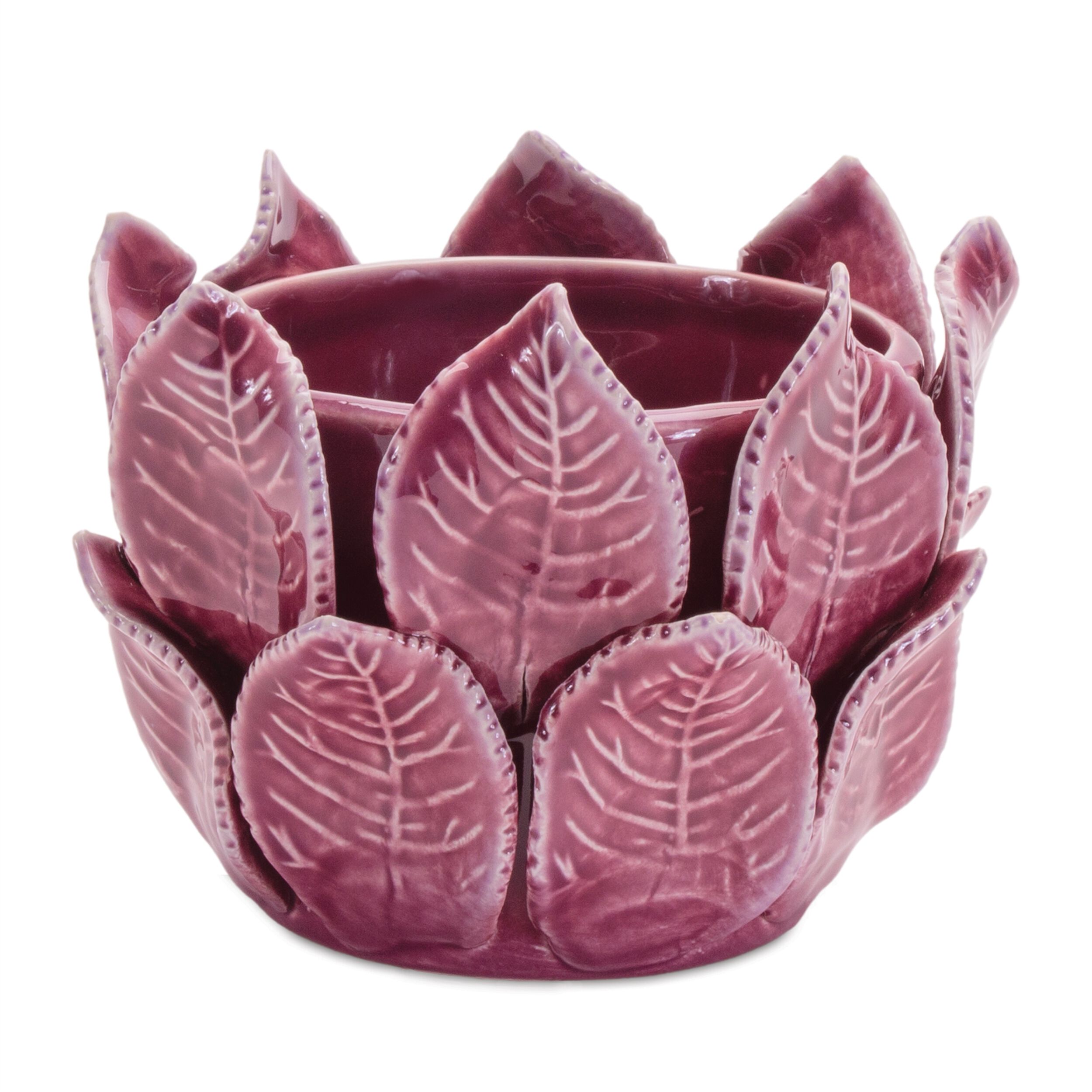 Storeware Bud Vase with Leaves Accent Set of 2, PURPLE, hi-res image number 0