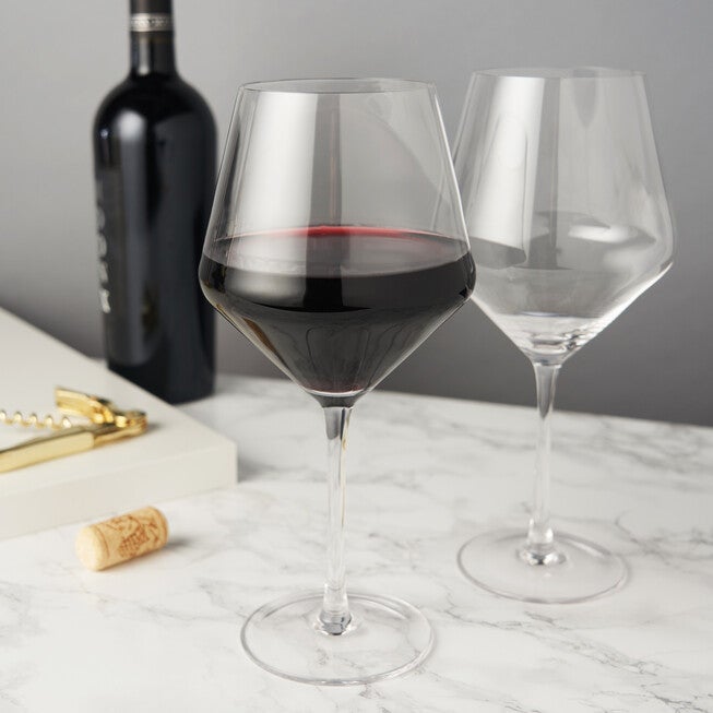 Angled Crystal Burgundy Glasses, , on-hover image number null