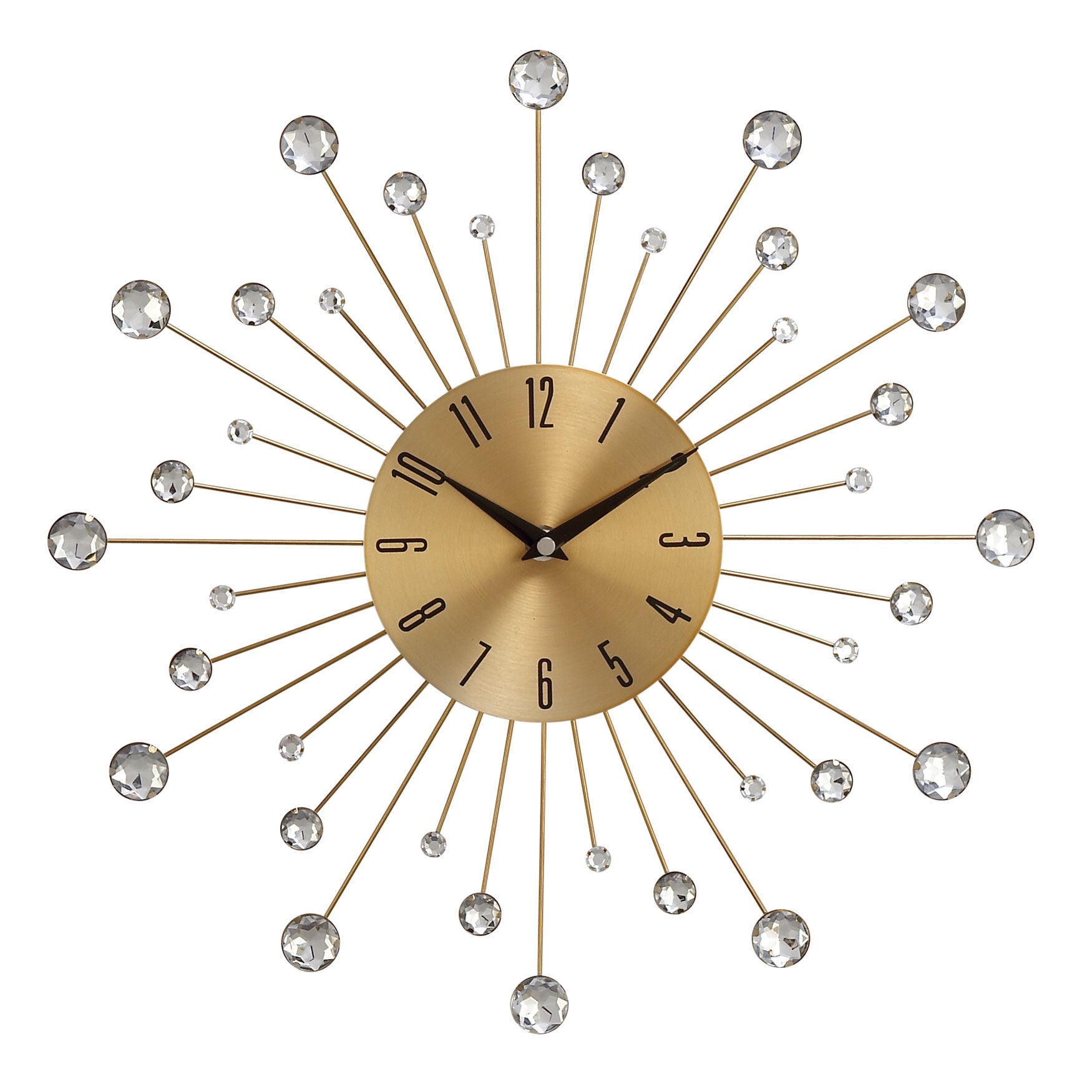Gold Glam Metal Wall Clock, GOLD, hi-res image number 0