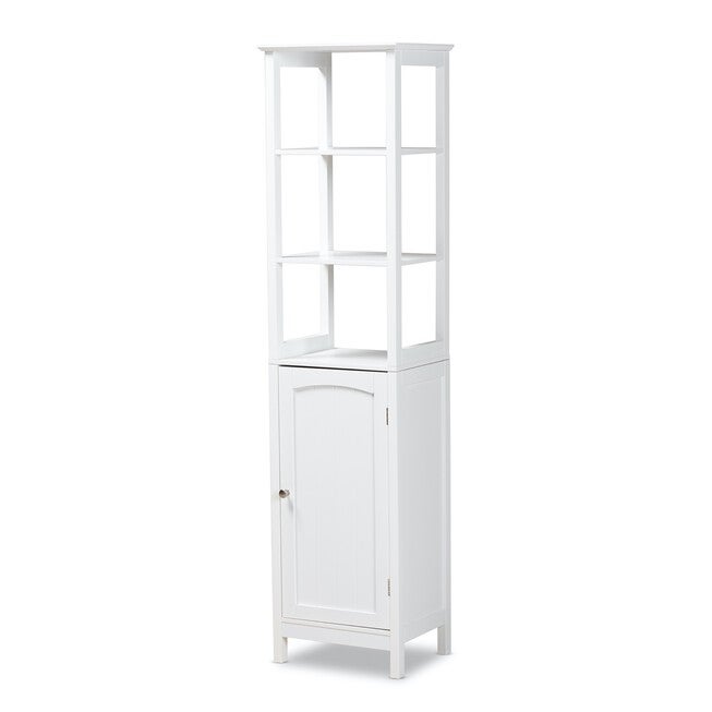 Beltran Wood Bathroom Storage Cabinet Furniture, WHITE, hi-res image number 0