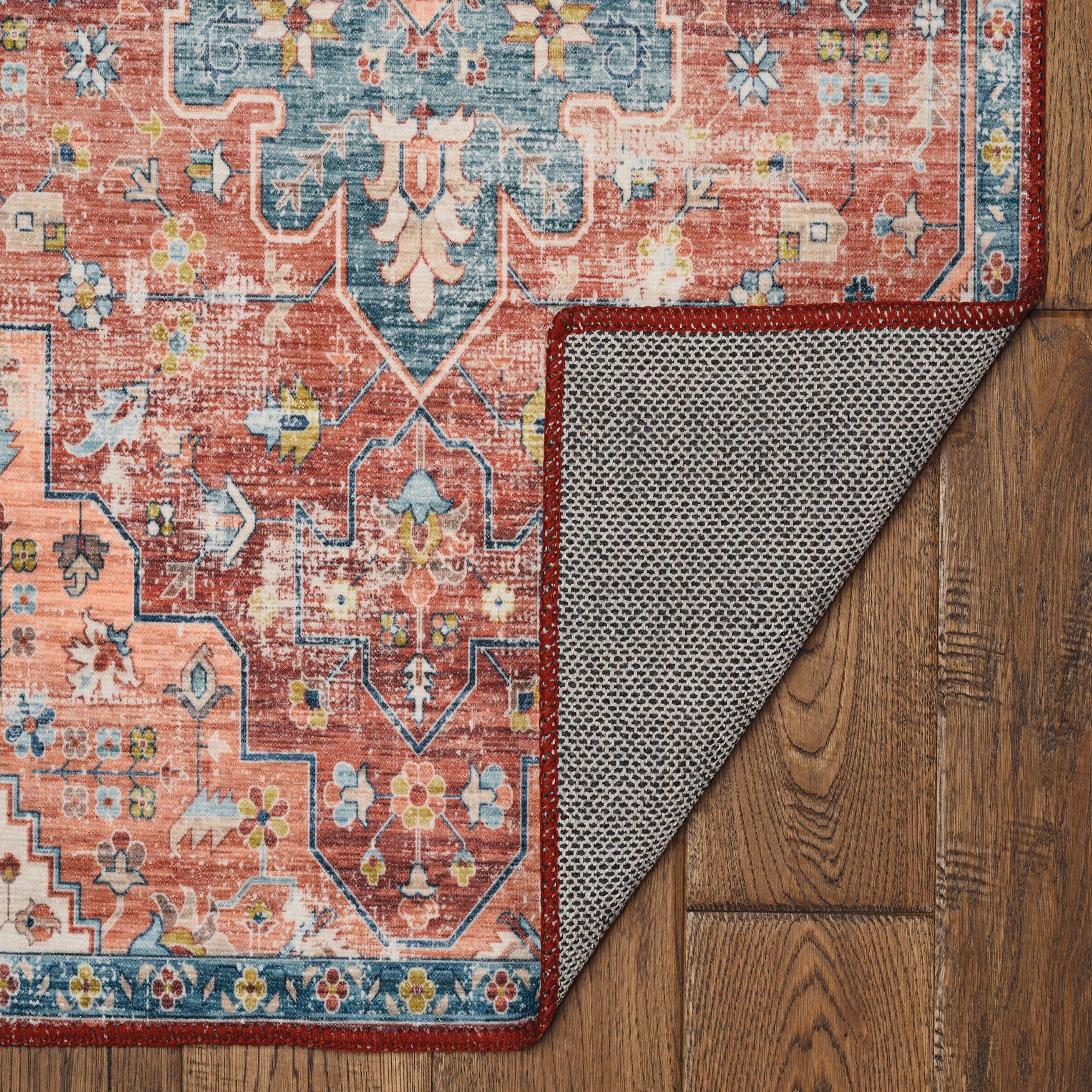 Washable Carter Rust/Ivory Rug, , on-hover image number 1