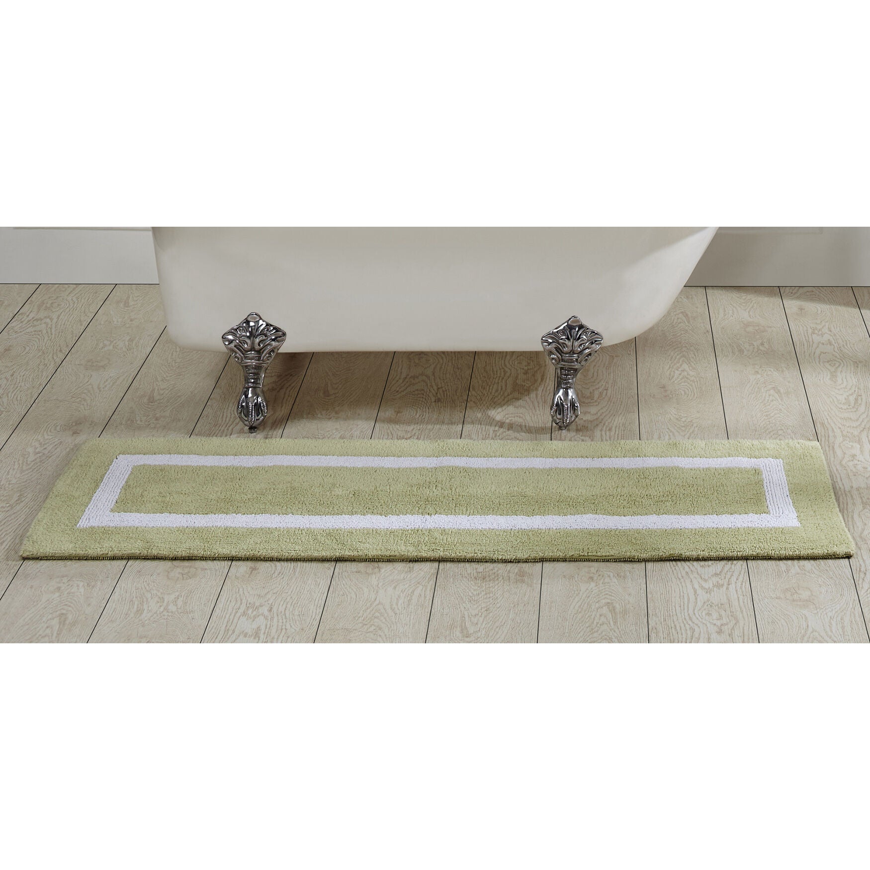 Hotel Collection 100% Cotton 20 inches X 60 inches Runner Bath Rug, SAGE WHITE, hi-res image number 0