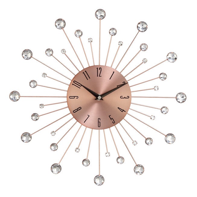Copper Metal Glam Wall Clock, COPPER, hi-res image number 0