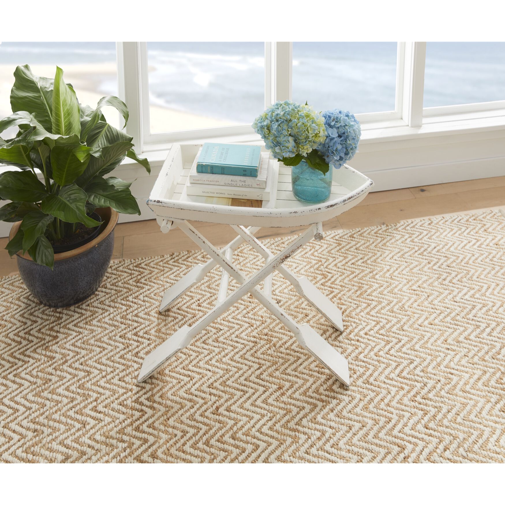 White Chinese Fir Coastal Accent Table, 25x28x16, BROWN, hi-res image number 0