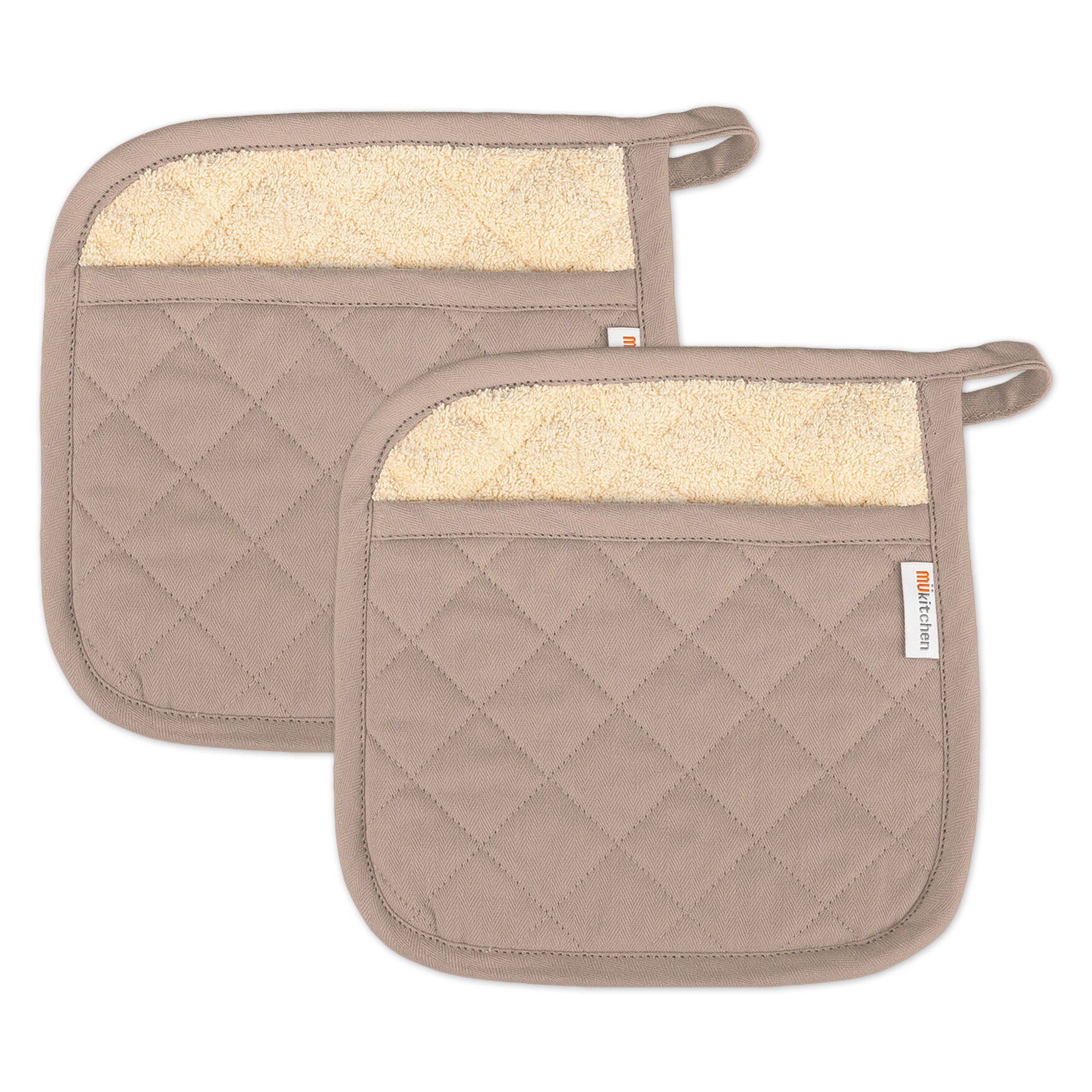 Solid Twill Potholder, Set 2, BEIGE, hi-res image number 0